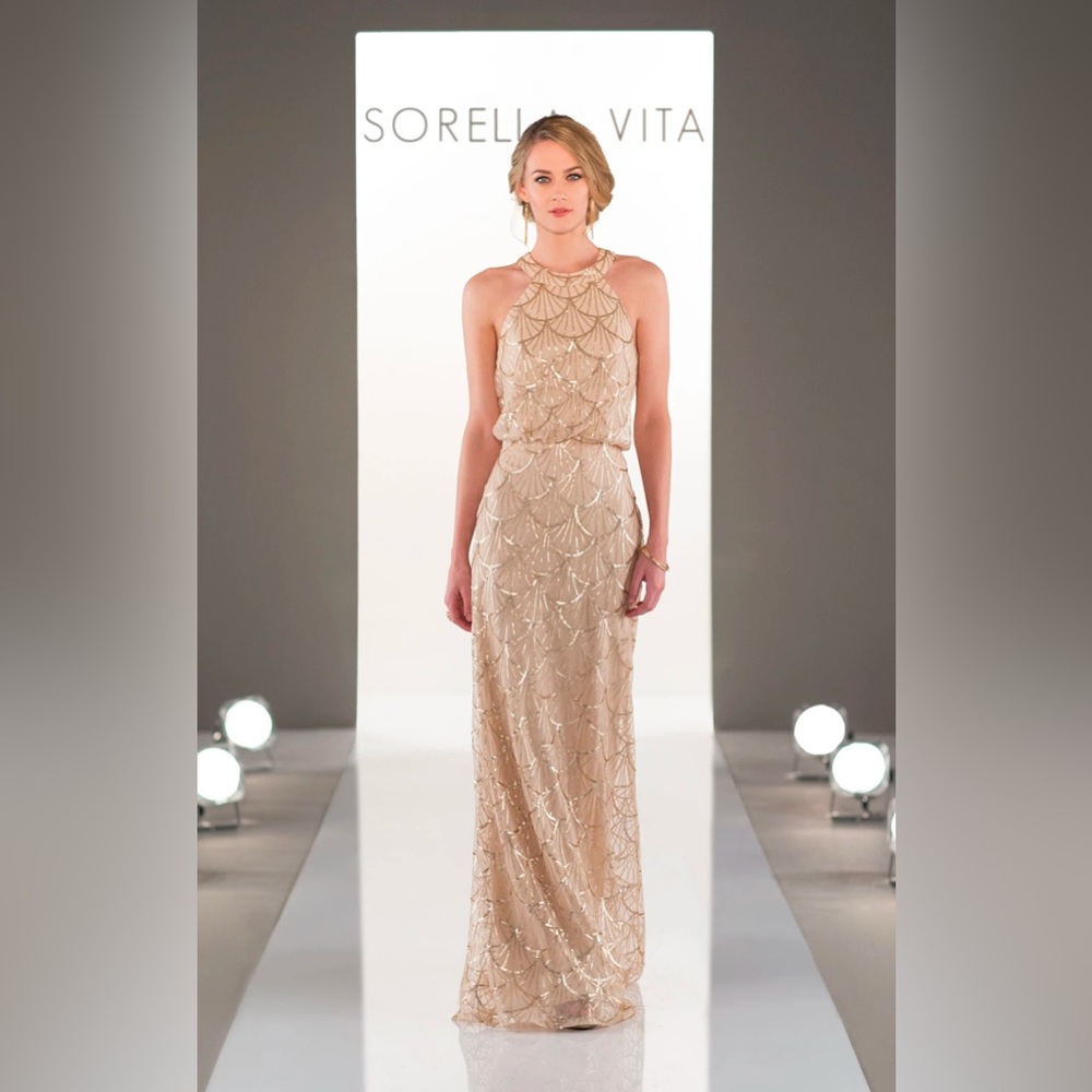 Sorella Vita Sequin Rose Gold Bridesmaid Formal Dress